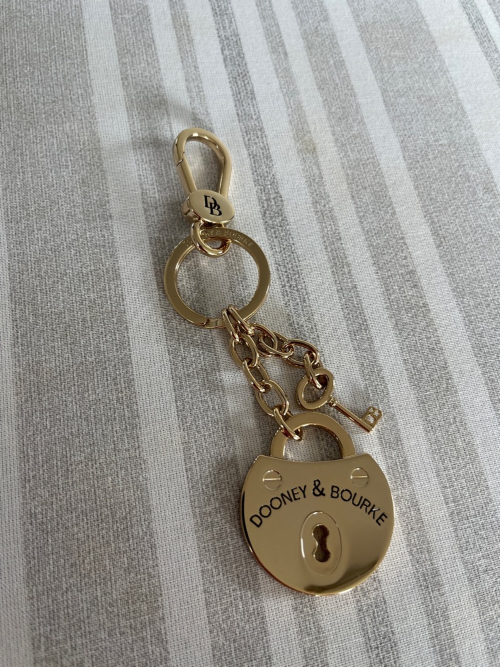 Dooney & Bourke Gold-tone Padlock Keyring with Key Charm
